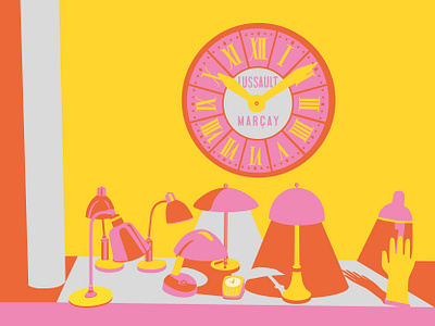 Brighten up your day! illustration illustrator lamp light pink stilllife vectors yellow