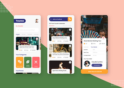 Tour Finder App adventure clean design mobile tour tourism travel trip ui ux