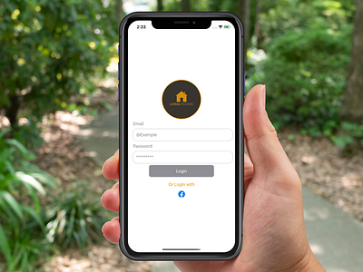 The LivingRooms App Login. login swiftui ui ux