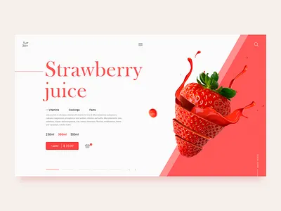 Strawberry juice concept creativity daily e commerce homepage juice landing landing page minimal strawberry typography ui ux web web design website
