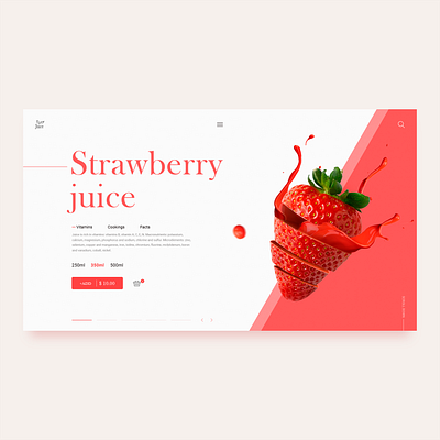 Strawberry juice concept creativity daily e commerce homepage juice landing landing page minimal strawberry typography ui ux web web design website