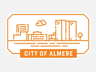 Sticker for Almere, NL challenge design dribbble illustrator sticker warmup
