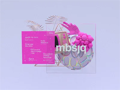 iMac Feat Octane | MBSJQ setup c4dr20 ui cinema4d clean interaction interactive minimal octane uidesign uidesigner ux web web design webgl website