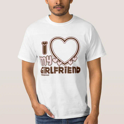 I Love My Girlfriend Custom T-shirt Valentine's Day Outfits apparel clothing cute heart printed graphic tees playful graphic tee t shirt valentines outfit valentines tees