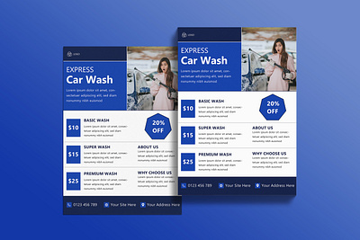 Auto Detailing & Car Wash Flyer auto detailing flyer business flyer car cleaning service car service promotion car wash advertising car wash flyer car wash poster editable car wash flyer flyer design graphic design marketing flyer minimalist flyer modern flyer design professional print design psd flyer template