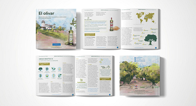 El Olivar Educational Guide aove cover design design editorial graphic design illustration oil