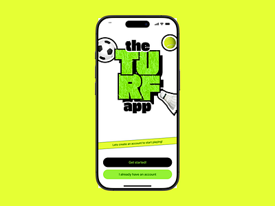 the TURF app - Welcome Screen! ios mobile design turf app ui design