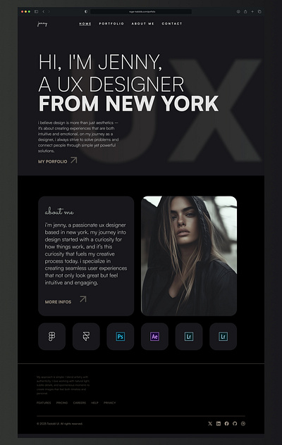 UX Designer Portfolio Landing Page design figma framer landing page landingpage portfolio ui ux ux designer