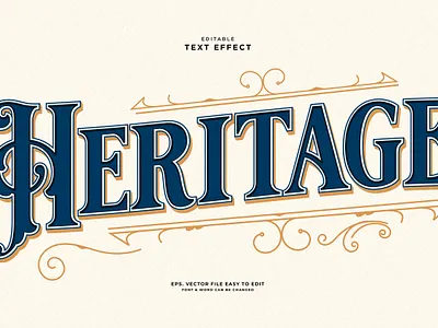 Vintage text effect culture editable graphic design poster template text effect victorian vintage