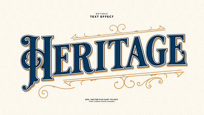 Vintage text effect culture editable graphic design poster template text effect victorian vintage