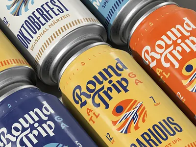 Round Trip Brewing Rebrand & Packaging Design atlanta branding collateral craft beer identity packaging