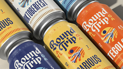 Round Trip Brewing Rebrand & Packaging Design atlanta branding collateral craft beer identity packaging