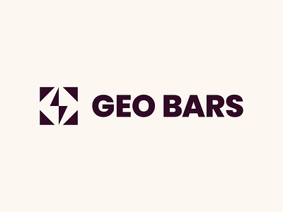 Geo Bars Logo brand branding identity chocolate cocoa candy clean modern simple icon symbol logomark illustration design lightning bolt thunder logo logotype mark minimal bold geometric sharp triangle smart