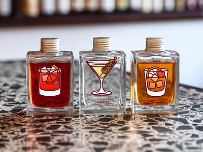 Cocktail Illustration set cocktail debut flat illustration packaging