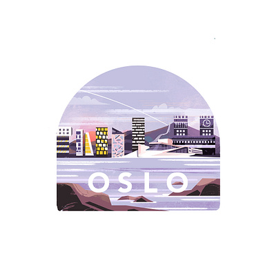 Oslo illustration mountains norway oslo