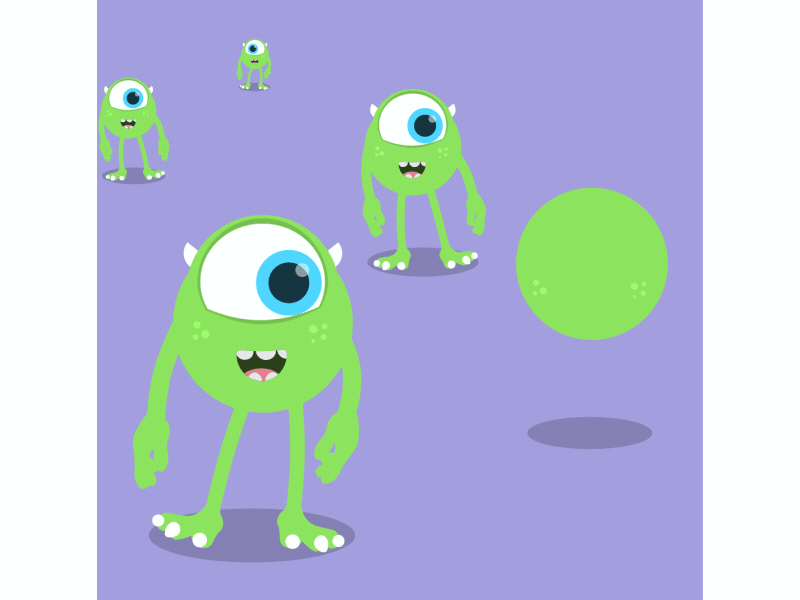 Bob Razowski aftereffects bob razowski design duik illustration illustrator loop monsters inc motiongraphics rigging rubberhose