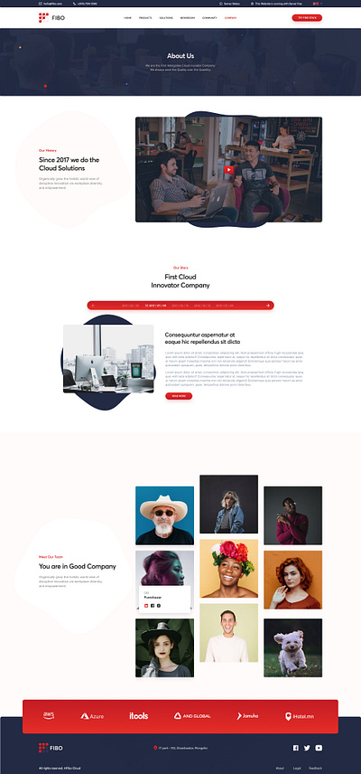 About Page Design about about page clean creative design gradient heading partner team timeline video web design