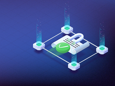 Smart Contract crypto illustration isometric art isometry security smart smart contract vector