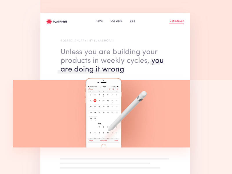 Building your products in weekly cycles agency agile blog design interface ui ux website