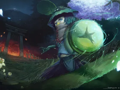 Kappa - Onmyoji art artists digital painting fan art fantasy art game art graphic art japan kappa onmyoji