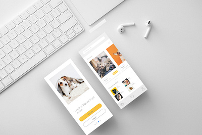 mockup experience design (House Pet Adoption Experience) adobexd app design flat minimal product design ui ux