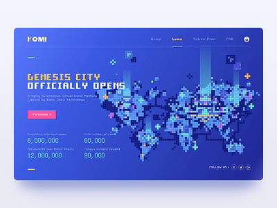 Block chain_Web_2 data earth game map pixel ui web world