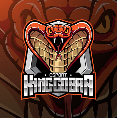 King Cobra head mascot logo design animal logo branding cobra design esport esports game design graphic design illustration logo mascot logo