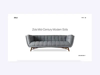 Sofa landing page furniture landing landing page minimal sofa ui uiux white whitrespace