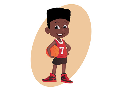 Young Boy - Charatcer design avatar black kid cartoon character funny happy kids mascot negro vector