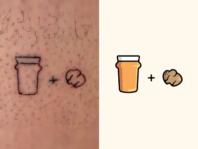 Beer & Potato beer illustration merch pint potato tattoo tshirt