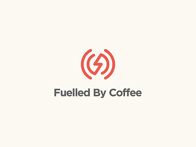 Fuelled By Coffee Podcast Logo brand branding clean coffee golden ratio logo mark modern monogram podcast