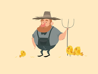 Farmer art character chicken drawing farm farmer illustration illustration art illustrations sketch village