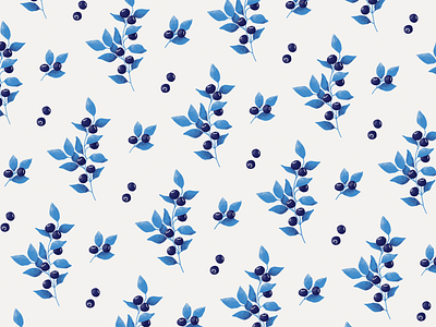 Blueberry pattern berries blueberry botanical botanical illustration digital illustration digitalart floral floral pattern illustration pattern pattern design plants procreate procreate app procreate art