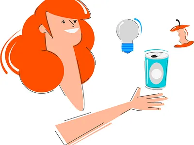 Lady 2d design illustration items lady sketch test