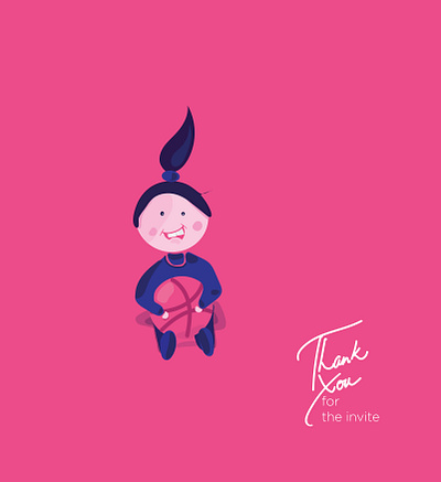 First Shot dribbble invite firstshot girl illustration illustration thankyou vector