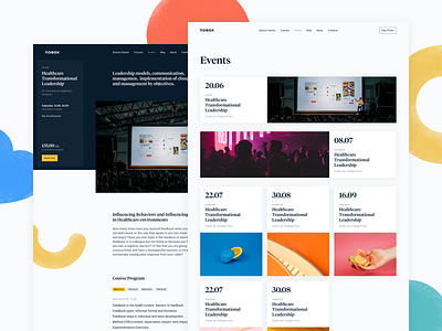 Nobox Events articles blog cards colors date desktop event events grid interface roboto shapes sidebar significa tiempos webdesign website