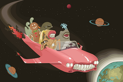 Alien Freak Ride adobe illustrator art illustraion vector