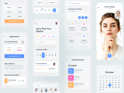 Medical Mobile App | Design Case Study appointment booking app clinic doctor doctor app health app health industry healthcare healthcare app hospital illustration medical medical app design minimal mobile app mobile ui mobile ux patientcare typography ui ux