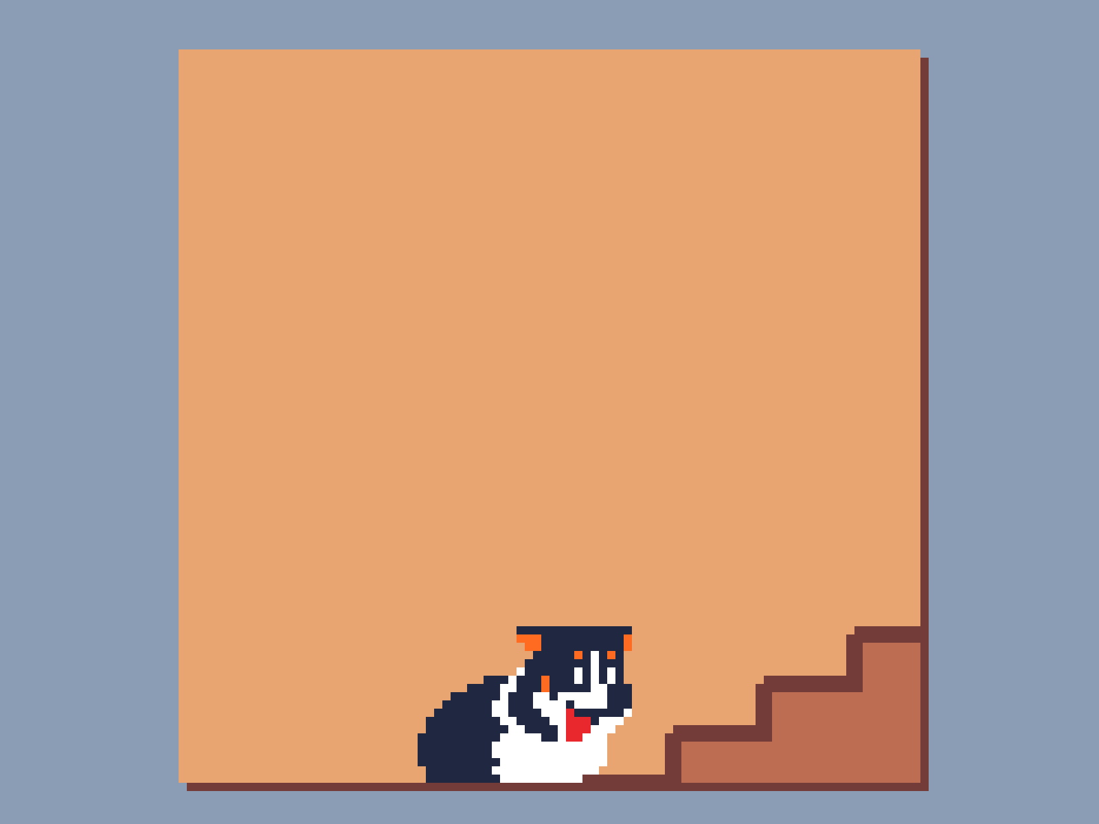 Stair Training 8bit animation corgi dog pixelart retro stairs training upstairs ドット絵