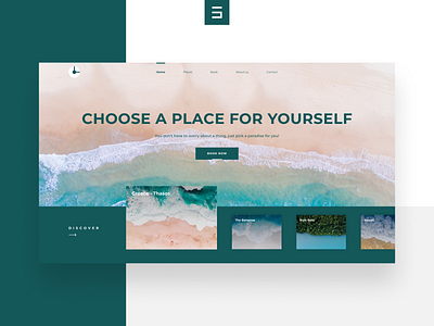 Hero image for booking service. beach booking design hero hero image hero section sea travel ui user interface design ux ux ui web web design