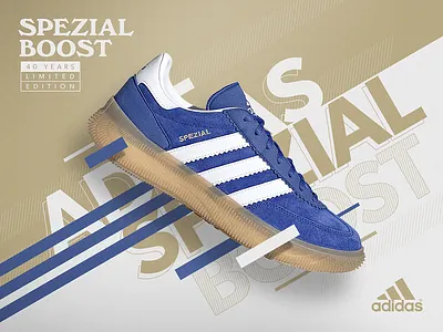 Adidas Spezial Boost ad design adidas advertising billboard classic custom design photoshop spezial sports vintage