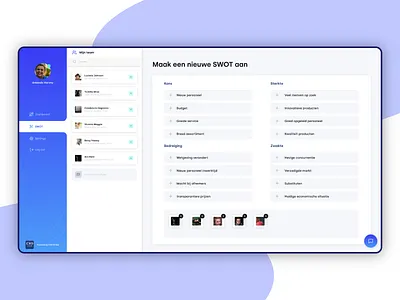 SWOT Dashboard blue dashboard flat invision sketch studio