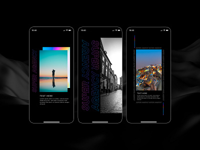 Super Agency Instagram Story Templates agency branding concept design designinspiration holographic instagram layout minimal mobile neon social media story template