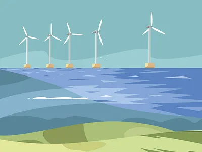 Landscapes #2 calm composition flat illustration illustrator landscape minimal plane sea sky