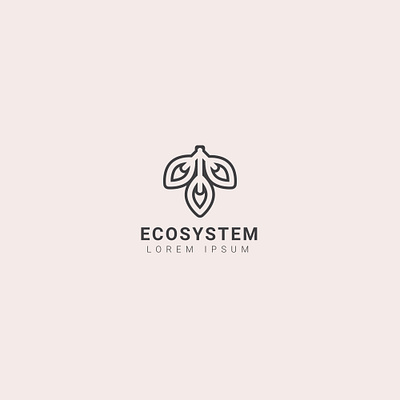 eco system logo design template branding eco icon illustration lettering logo logo design logotype typography vector