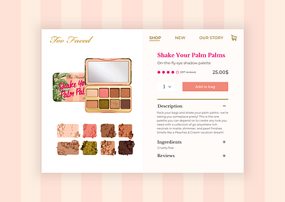 Daily UI #012 - E-commerce shop app daily ui daily ui challenge dailyui design makeup too faced toofaced