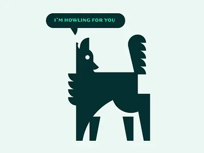Howlin' dog geometric howl illustration wolf