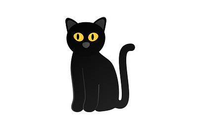 Cute black cat sitting on the ground animal autumn background black cartoon cat celebration character cute dark decoration design fun funny halloween vector witch