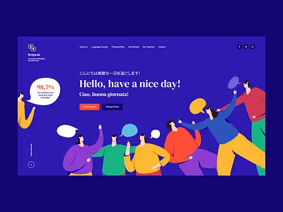 BeSpeak 💭 app chat design hero illustration intro landingpage language logo minimalistic onepage school speak ui ux web webdesign webdesigner website