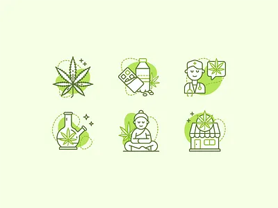 Medical Marijuana adobe illustrator cannabis icon set icons line marijuana medical medical marijuana vector weed